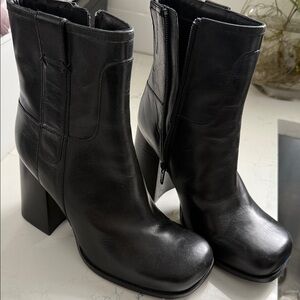 Free People Black Heeled Boots